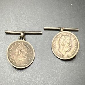 1883 Hawaiian KING KALAKAUA CUFFLINKS Silver/925